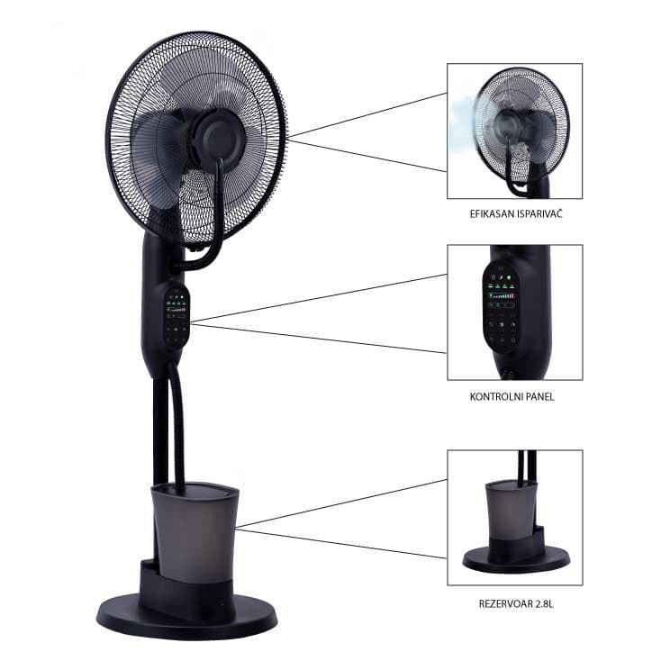 Ventilator sa isparivačem vode 75W 40cm Prosto MSF410R