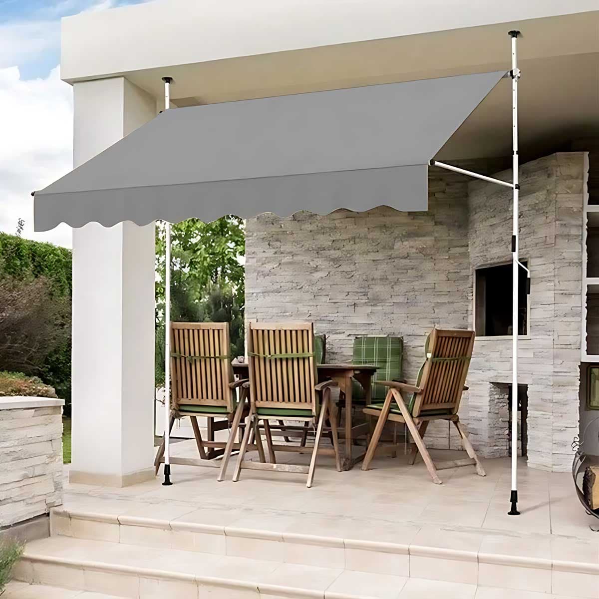 Balkonska tenda na izvlačenje 350 x 120 cm - Montaža Bez Bušenja i Šrafljenja