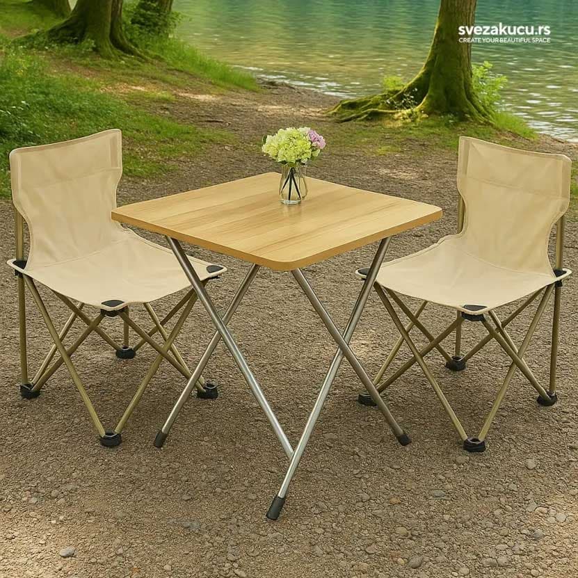 Garden garnitura Sklopivi set Dve stolice i sto