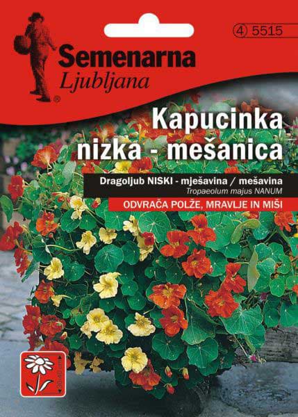 Baštensko cveće 10 kesica Dragoljub niski - mešavina - Tropaeolum majus nanum 5515