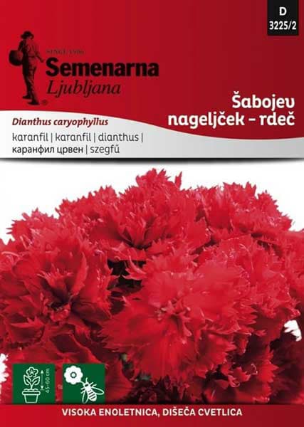 Seme za Karanfil  šabo - crveni - Dianthus caryophyllus 10 kesica 3225/2