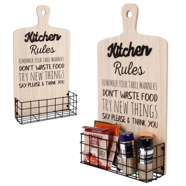 Kuhinjska polica u obliku daske sa korpom za odlaganje Vilde 530814