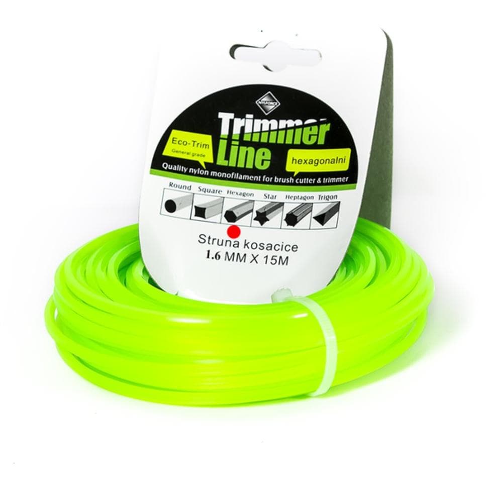 Struna za trimere za travu 1,6mm x 15m Heksagonalni presek