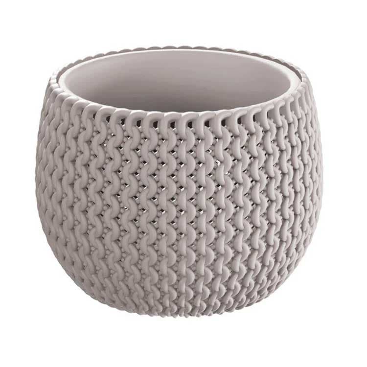 Loptasta saksija za cveće sa uloškom 29cm Cappuccino