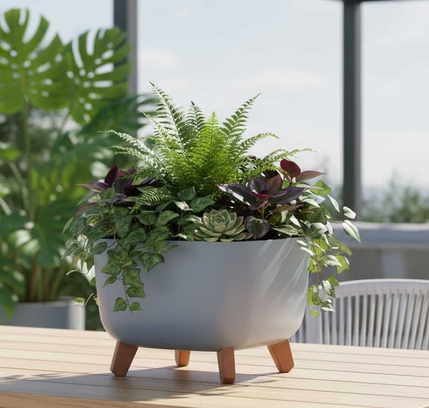 Saksija sa nogarima Prosperplast Gracia Svetlo siva 24x24x19cm