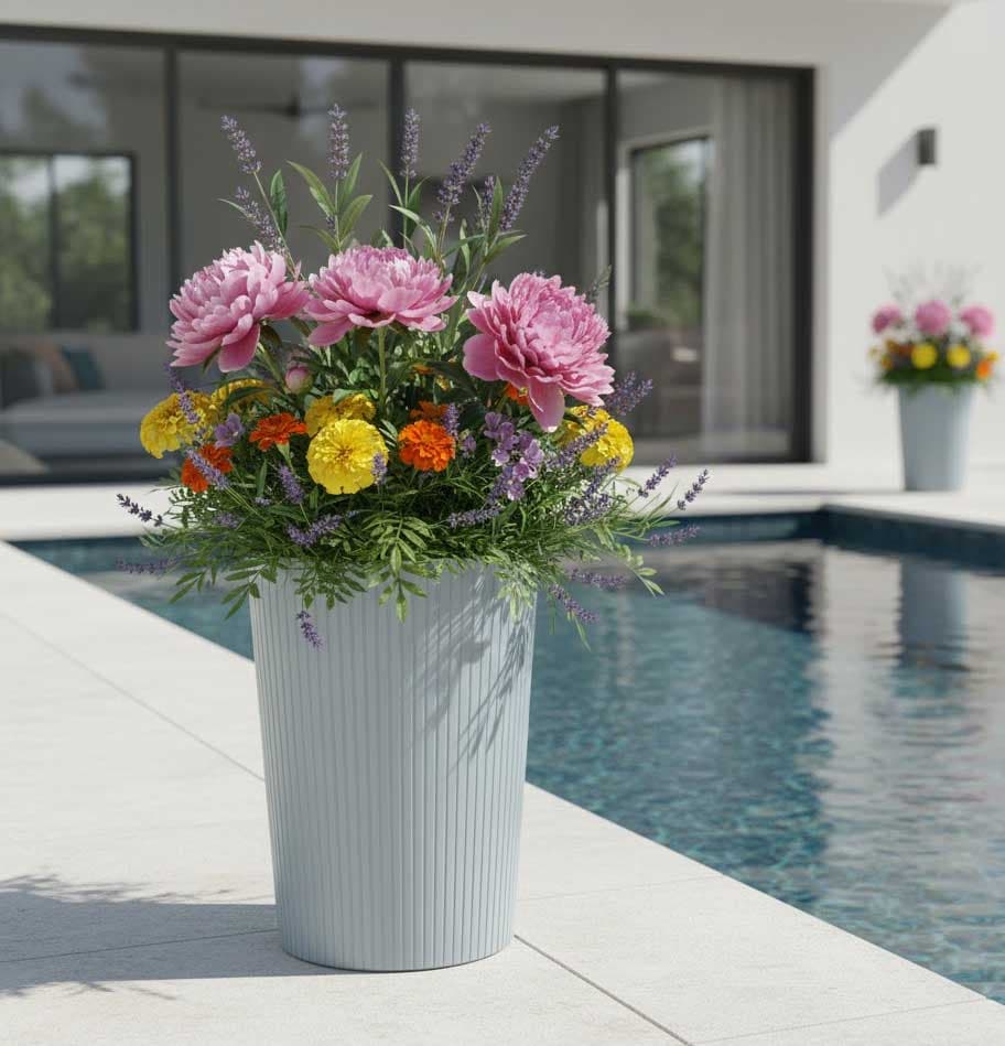 Visoka saksija sa uloškom Prosperplast Lamia 25x48cm Light Grey