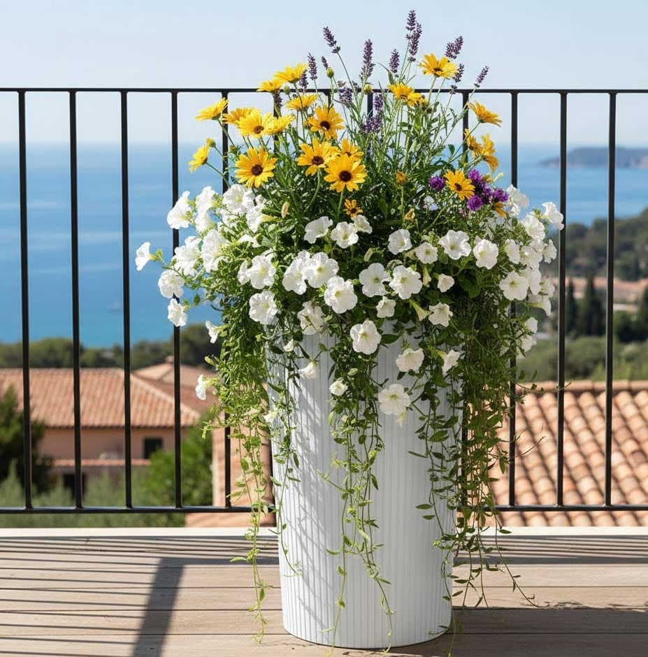 Visoka saksija sa uloškom Prosperplast Lamia 25x48cm White