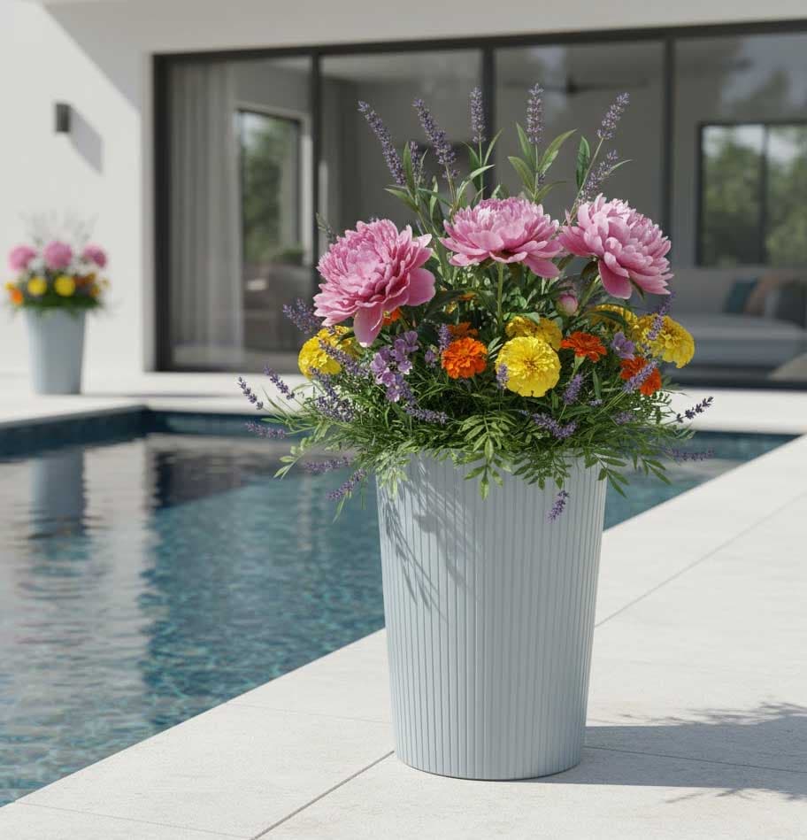 Visoka saksija sa uloškom Prosperplast Lamia 30x57.5cm Light Grey