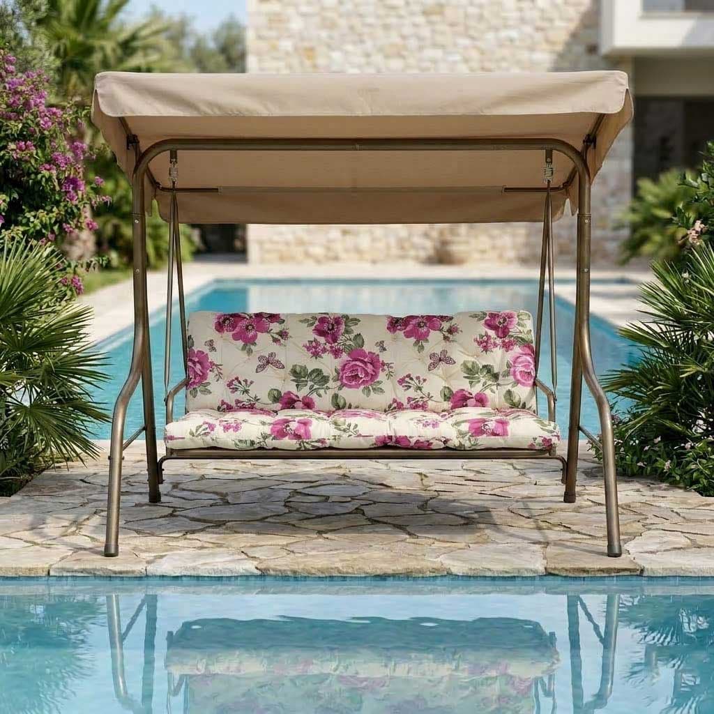 Jastuk Za Baštensku Ljuljašku 180x65x65cm Pink Flowers