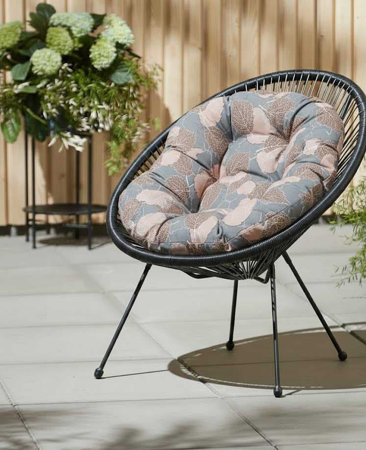 Jastuk za ovalnu baštensku stolicu - fotelju 110x90cm LEAVES