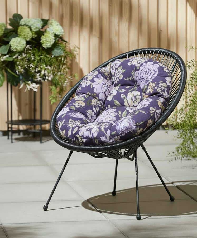 Jastuk za ovalnu baštensku stolicu - fotelju 110x90cm VIOLET RETRO