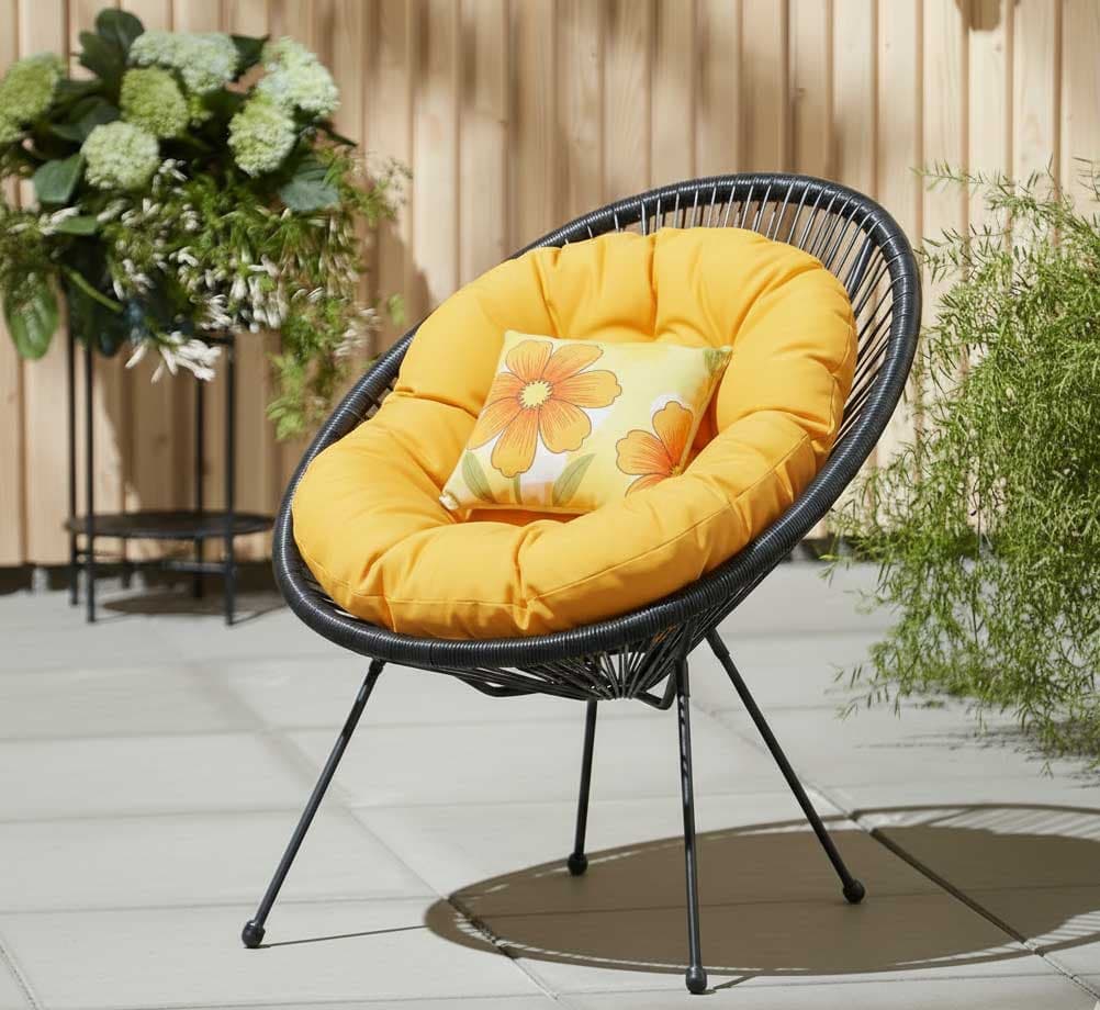 Jastuk za ovalnu baštensku stolicu - fotelju 110x90cm YELLOW