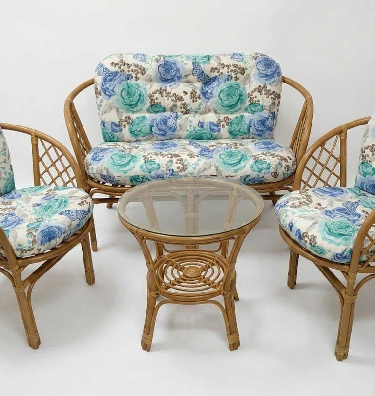 Jastuci za bambus ratan garnituru Bahama BLUE ROSES