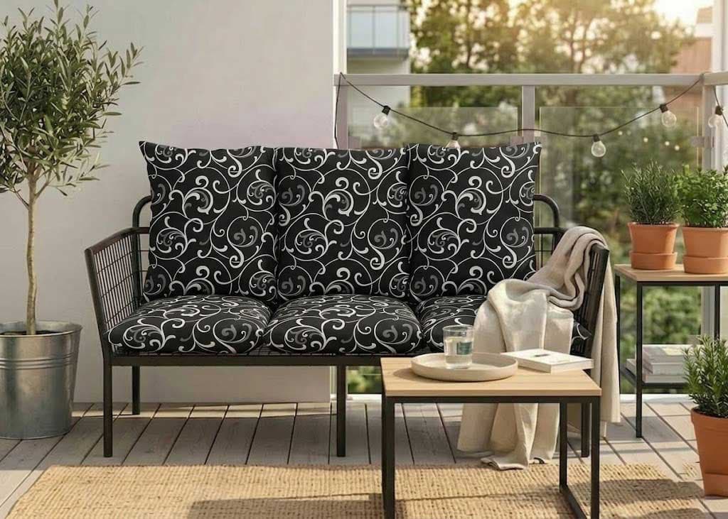 Jastuk Za BaštenskI Dvosed 100x50x50 cm BLACK ORNAMENT