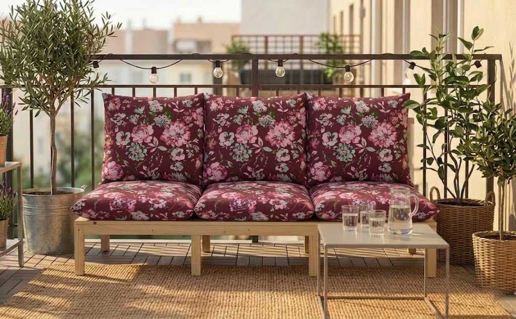 Jastuk Za BaštenskI Dvosed 120x50x50 cm BORDEAUX RETRO