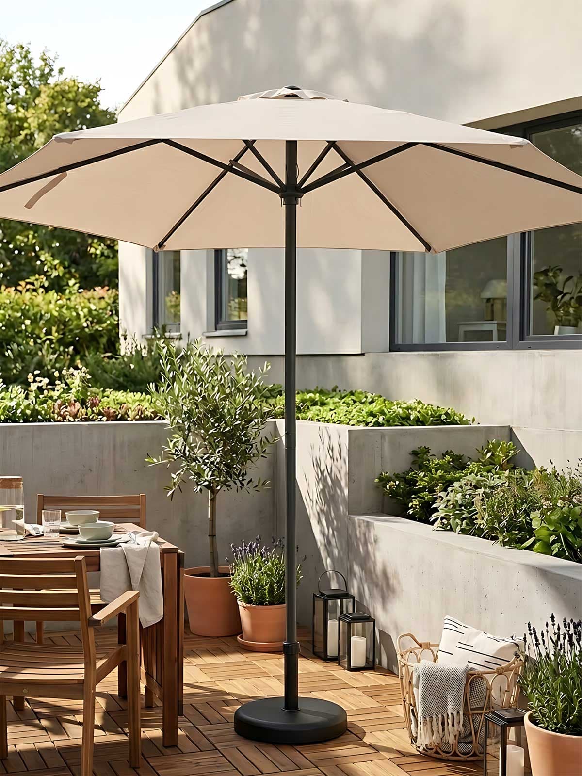 Suncobran Sa UV Zaštitom i Ručicom Za Podizanje i Spuštanje Maxdenn Bež 250 cm