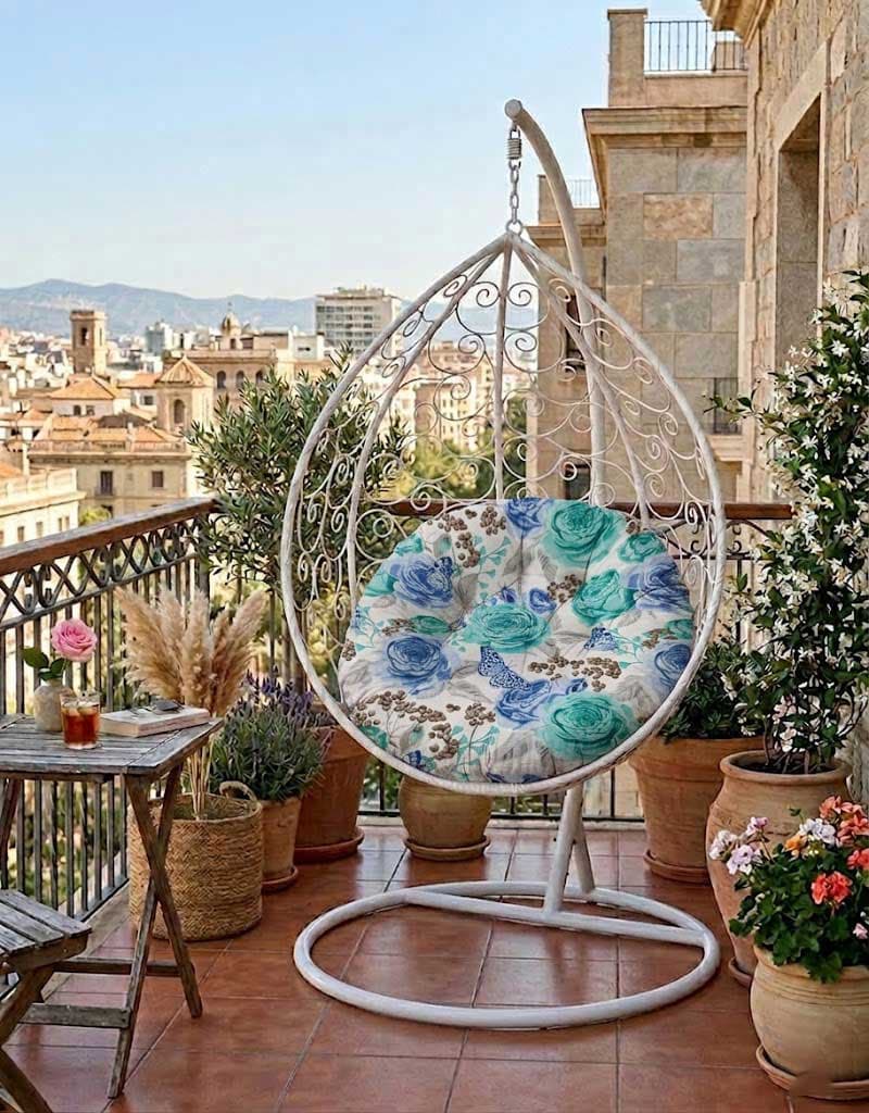 Jastuk 140cm Za Gnezdo Baštensku Ljuljašku BLUE ROSES