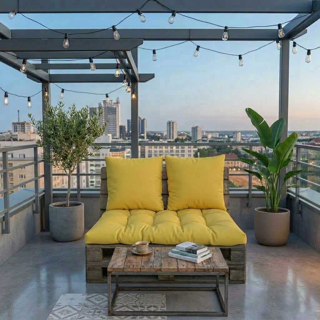 Komplet jastuka za garniture od paleta YELLOW