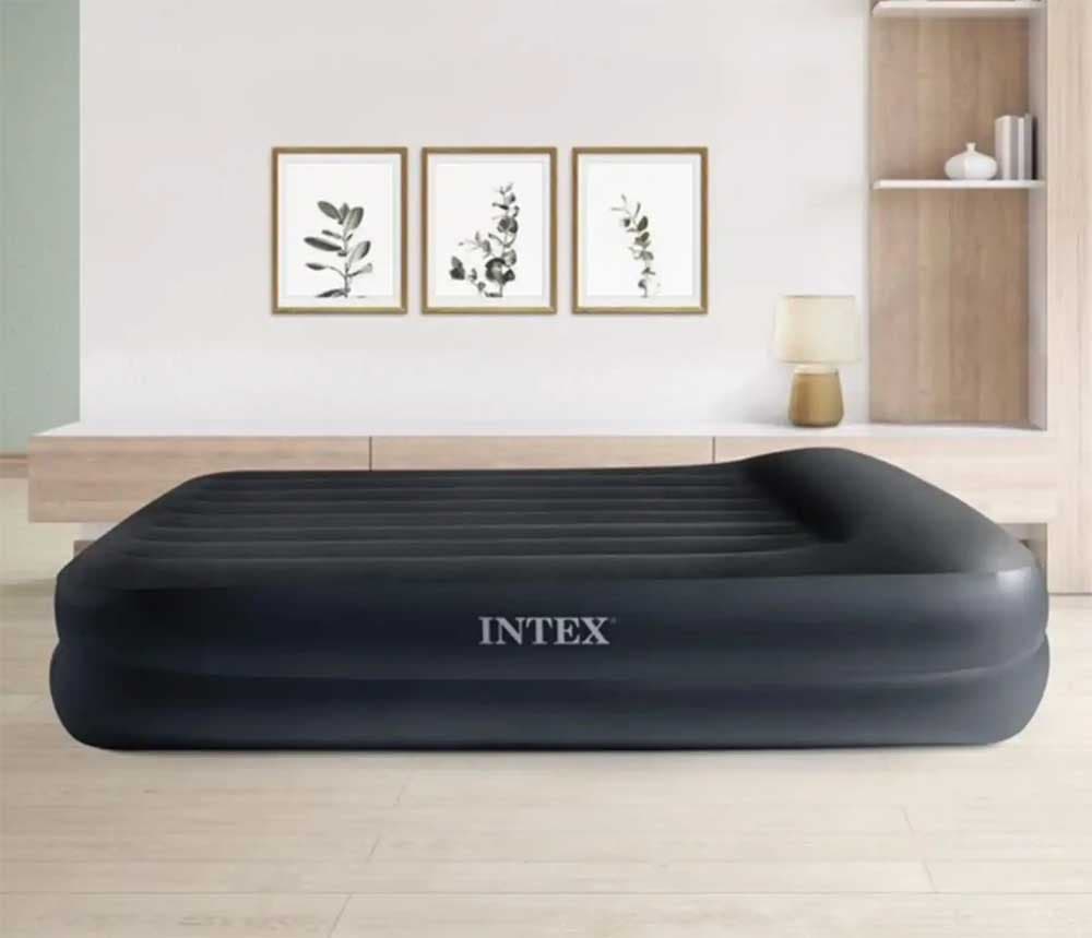 Intex Vazdušni krevet sa ugrađenom pumpom Queen Pillow Rest 152x203x42cm 64124ND