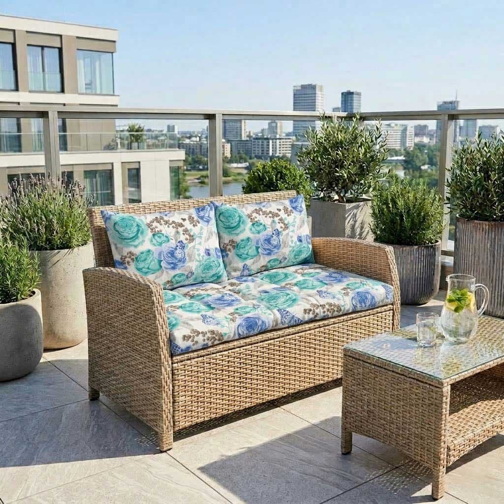 Jastuci za baštenski dvosed 130x50x50cm BLUE ROSES