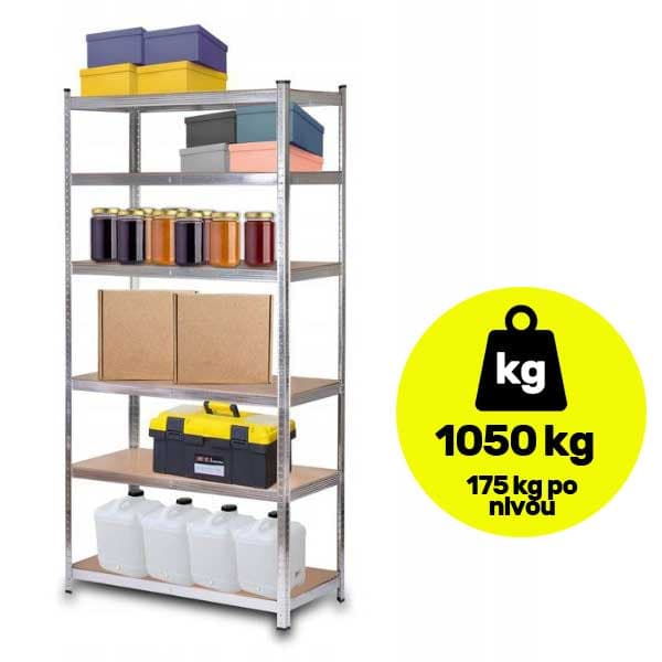 Polica velike nosivosti 6x175kg 220x75x40cm