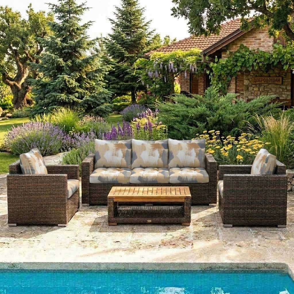 Jastuci Za Veliku Baštensku Garnituru - Trosed i Dve Fotelje GREY JAM