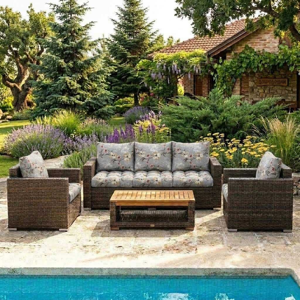 Jastuci Za Veliku Baštensku Garnituru - Trosed i Dve Fotelje NOSTALGIE