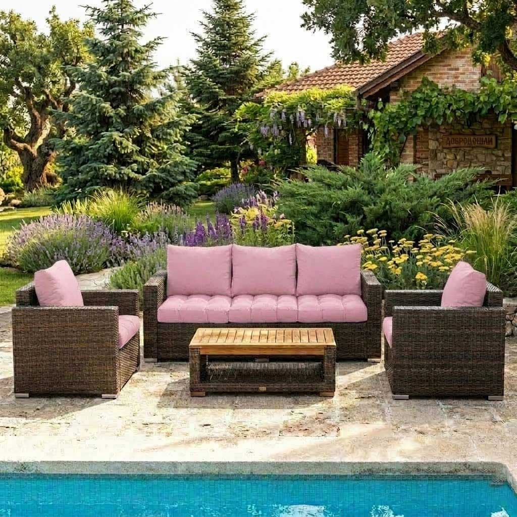 Jastuci Za Veliku Baštensku Garnituru - Trosed i Dve Fotelje BLUSH