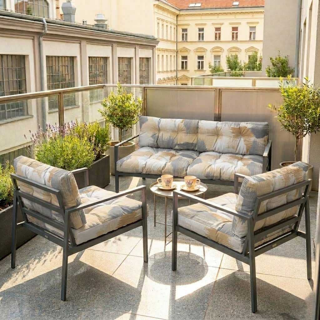 Jastuci Za Baštensku Garnituru Sa Niskim Naslonima - Dvosed i Dve Fotelje GREY JAM