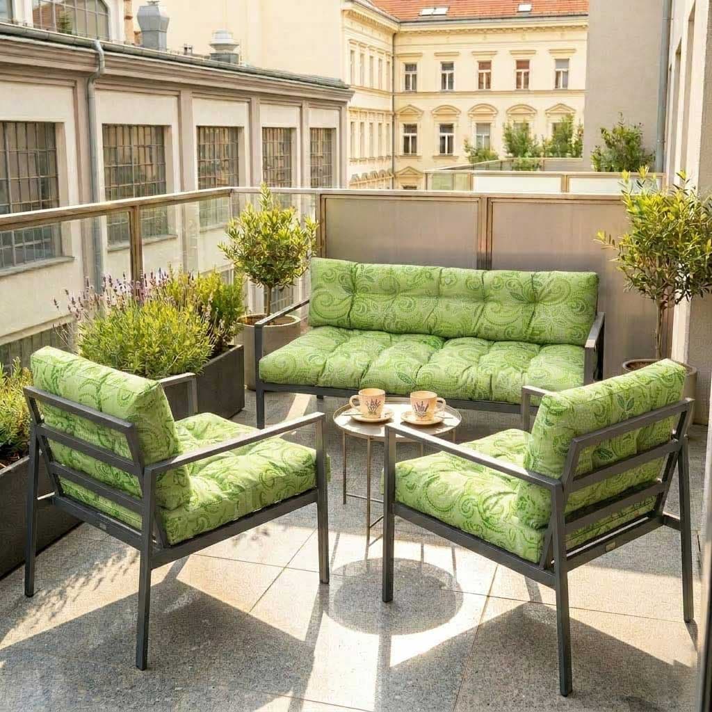 Jastuci Za Baštensku Garnituru Sa Niskim Naslonima - Dvosed i Dve Fotelje FRESH GREEN