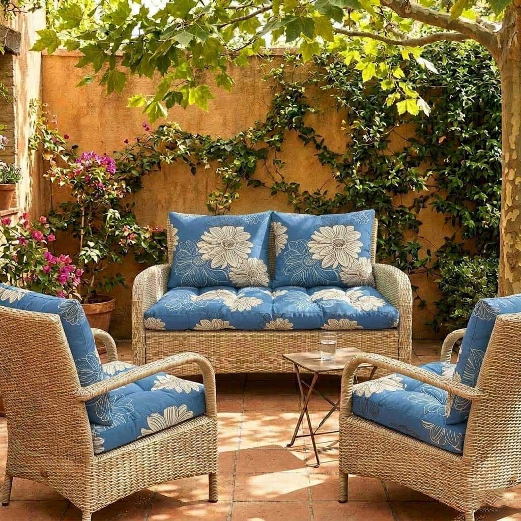 Jastuci Za Baštensku Garnituru - Dvosed 120cm i Dve Fotelje BIG FLOWERS