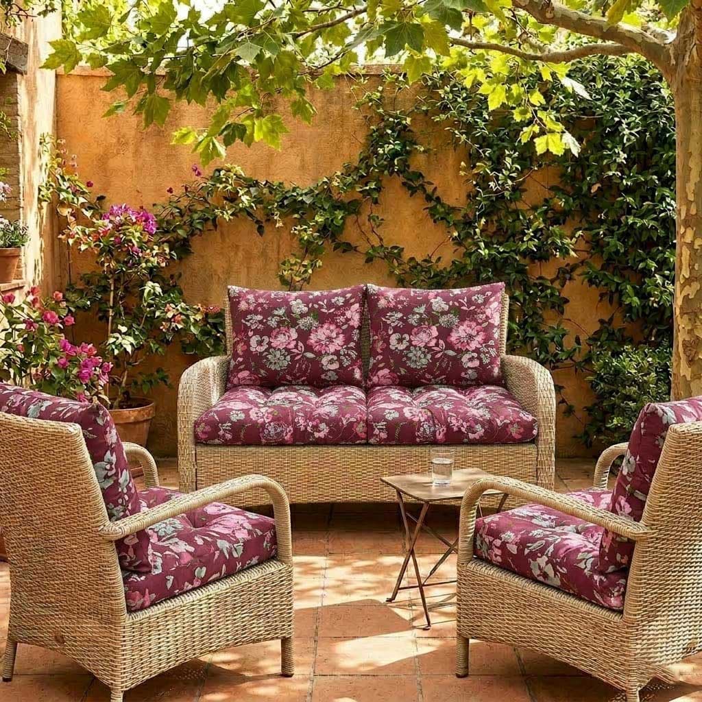 Jastuci Za Baštensku Garnituru - Dvosed 120cm i Dve Fotelje BORDEAUX RETRO