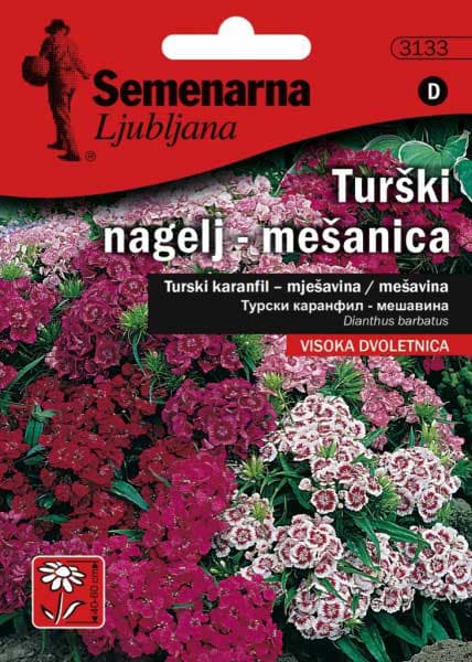 Seme za cveće 10 kesica Turski karanfil - mešavina - Dianthus barbatus 3133