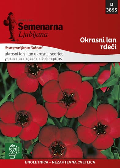 Seme za cveće 10 kesica Ukrasni lan - crveni - Linum grandiflorum Rubrum 3895