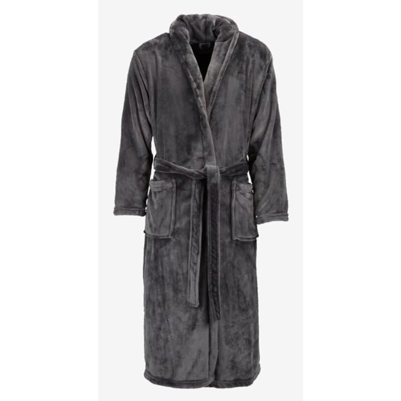 Bademantil LERUM mikro flis XXL/XXXL, boja beton siva