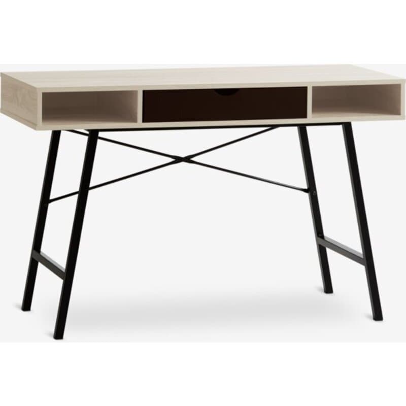 Radni sto ABBETVED 48x120 cm, hrast/crna