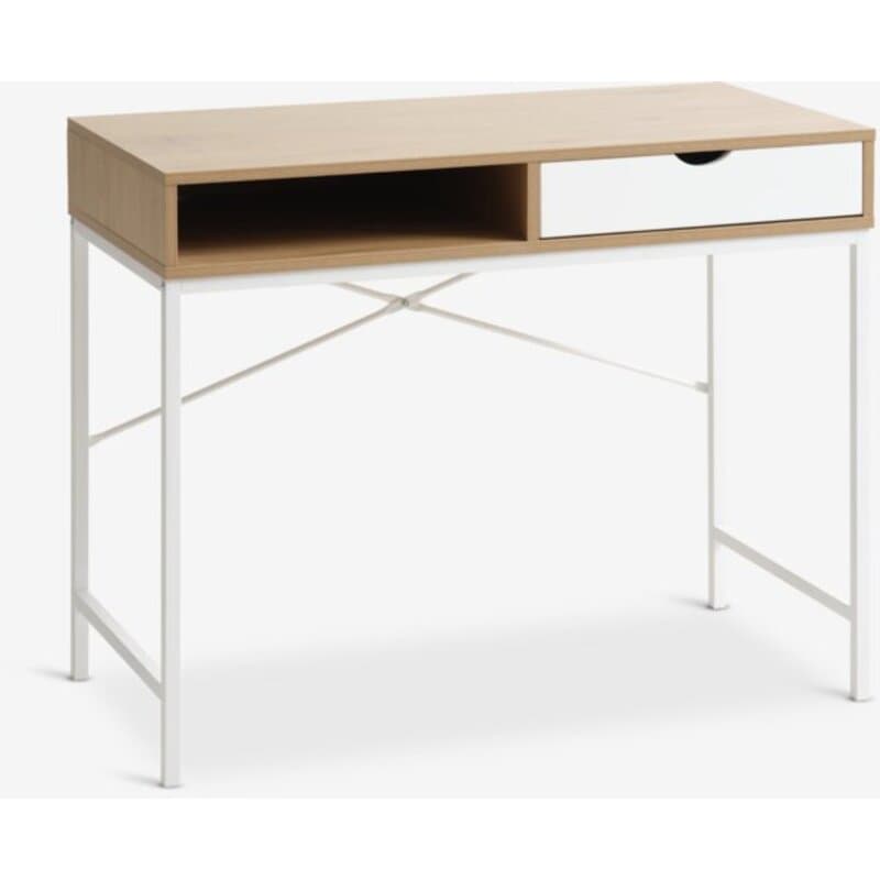 Radni sto 48x95 cm, 1 fioka, topao hrast/bela