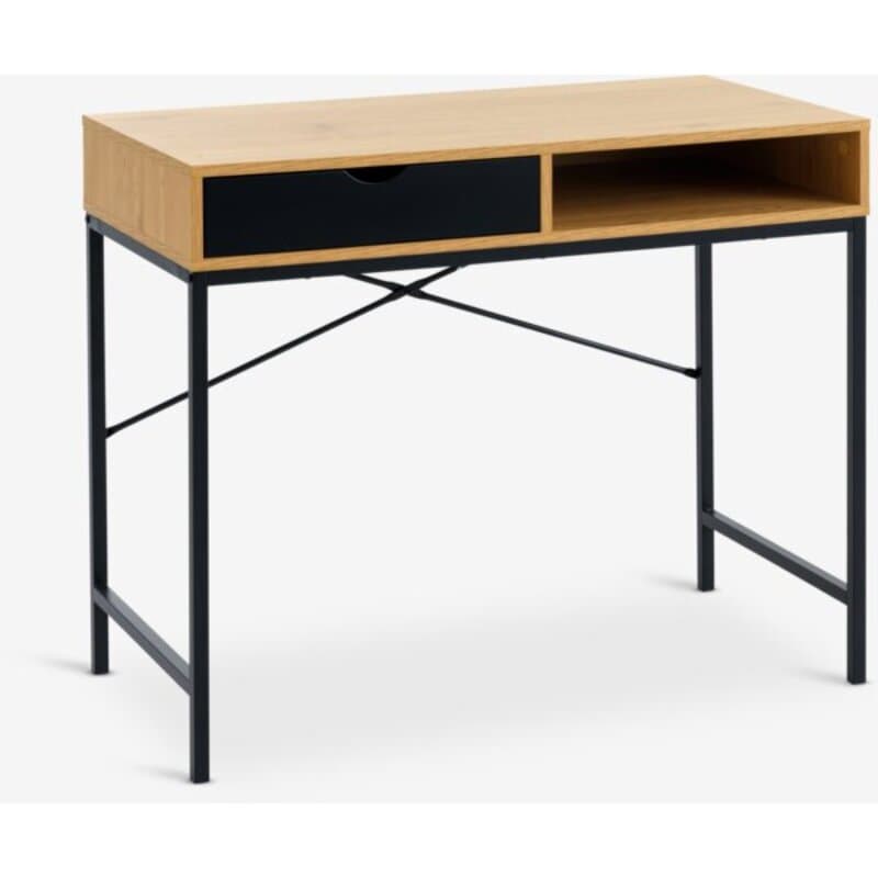 Radni sto 48x95 cm, topao hrast/crna, sa fiokom