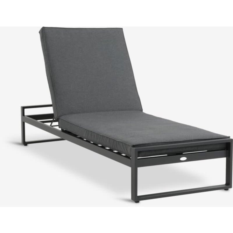 Baštenska ležaljka 75x210 cm, aluminijumski ram, brzosušeći jastuk, crna