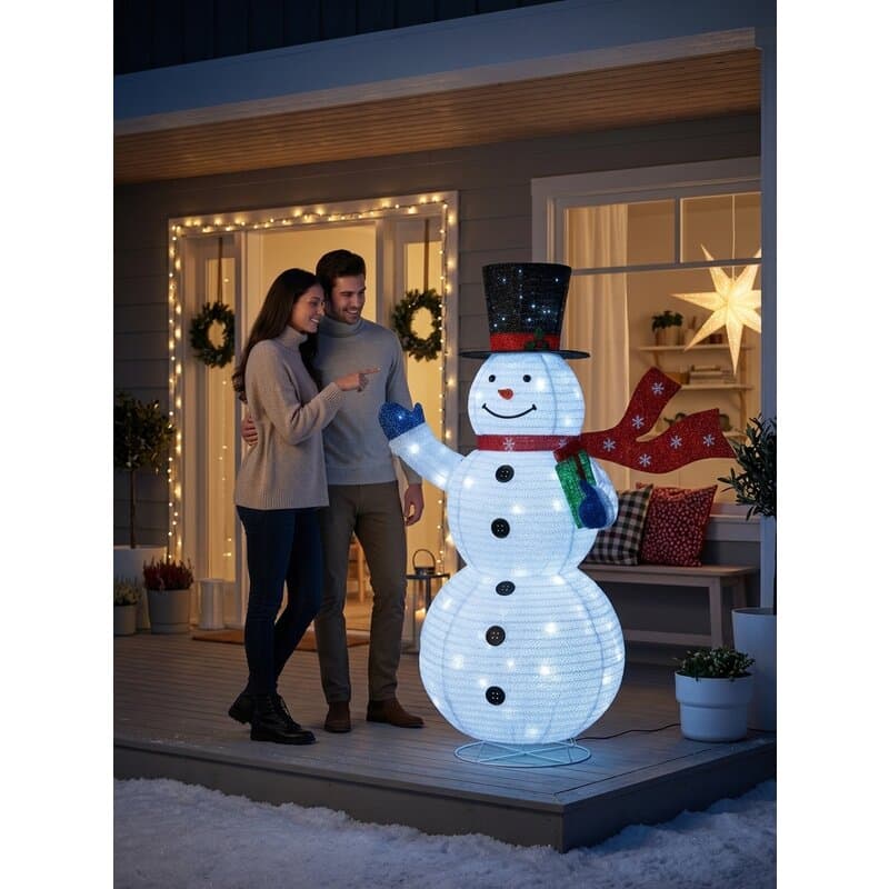Svetleći Sklopivi Sneško Visine 180 cm sa 200 LED sijalica