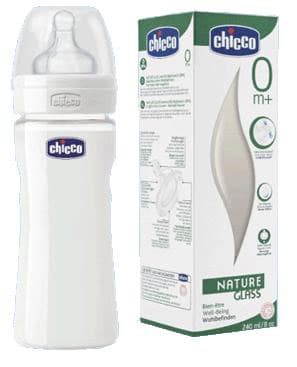 Chicco Staklena flašica sa silikonskom cuclom 240ml  00060043000080