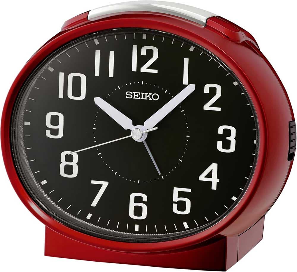 Seiko analogni budilnik QHK059R crveno-crni 
