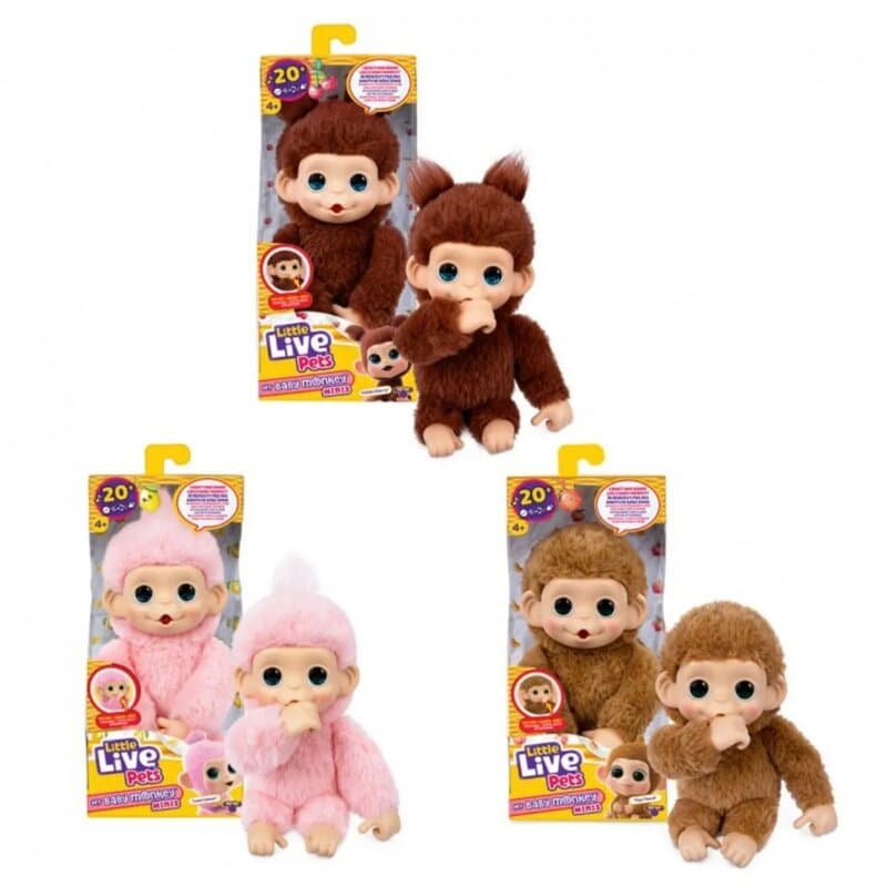 Little Live Pets Mini Monkey – interaktivno plišano majmunče