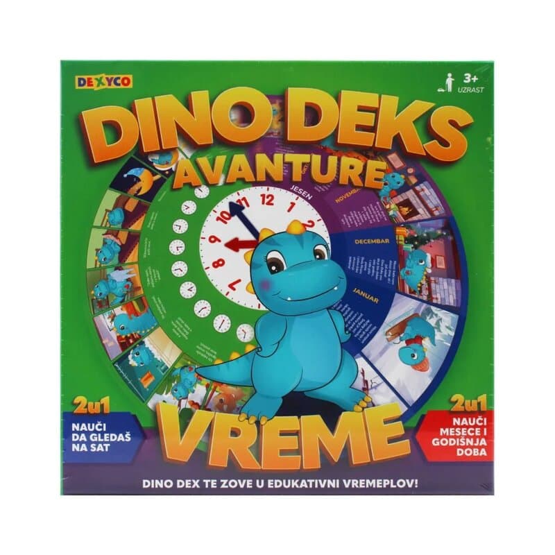 Dino Deks – Edukativna Igra za Učenje Sata, Dana i Godišnjih Doba