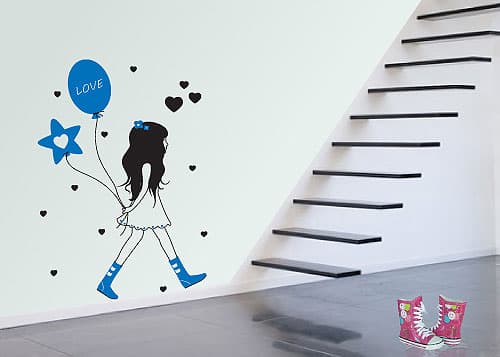 Zidni tatoo Girl With Baloons D06 60x80cm 4F218B D72D6D