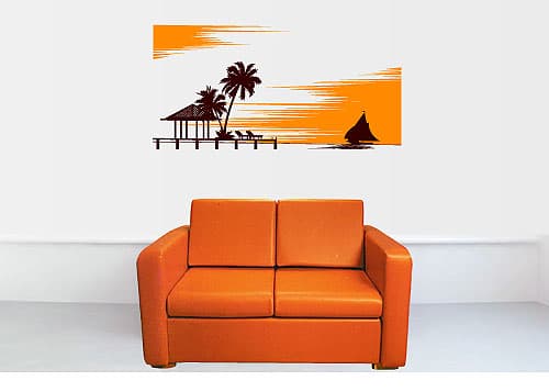 Zidni tatoo Paradise Island PS01 120x60cm 005733 DBFF6E