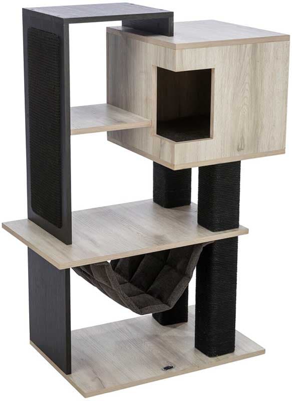 Drvena grebalica za mačke 98cm sa kućicom i krevetom City Style Trixie 44724