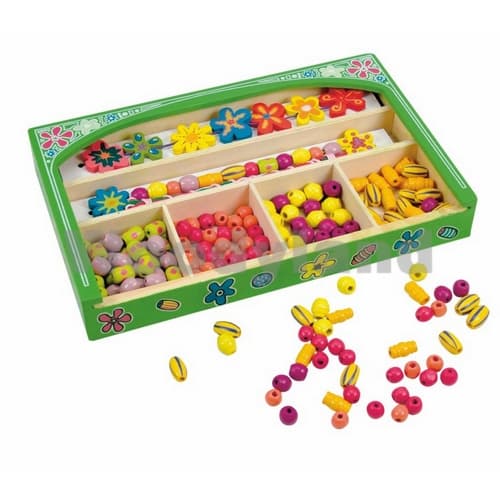 Kreativna igračka - WoodyLand Perle sa cvetićima 90467