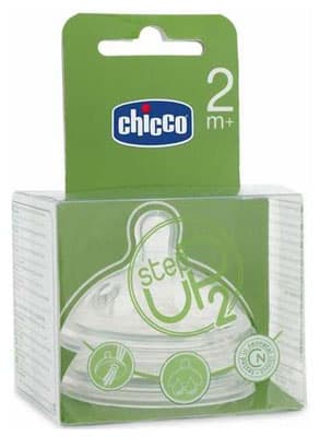 Chicco silikonska cucla StepUp middle, 2 kom  2m+  600740