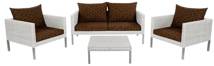 Lounge Set Oregano Vanila White - 2 Fotelje + Dvosed + Sto + Jastuci